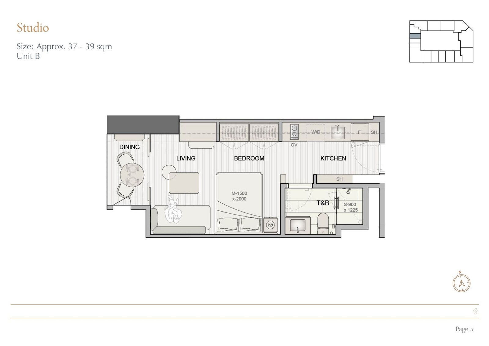 STUDIO Unit B 37-39 sqm